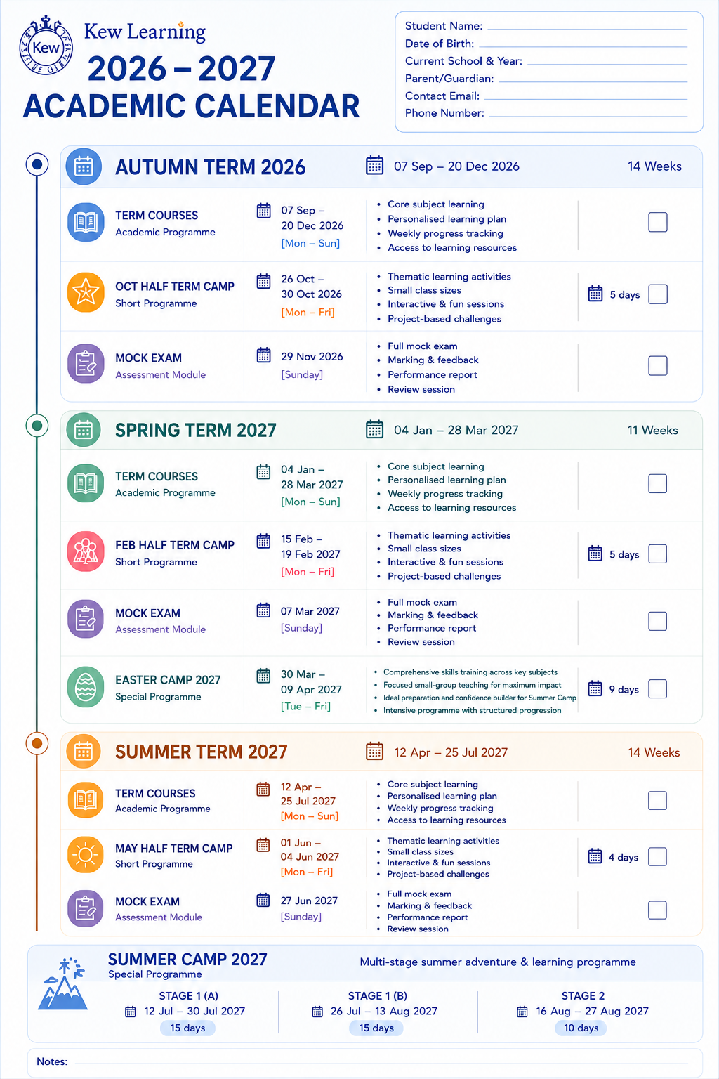 2026–2027 Academic Calendar